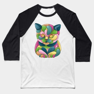 Colorful Kitten Baseball T-Shirt